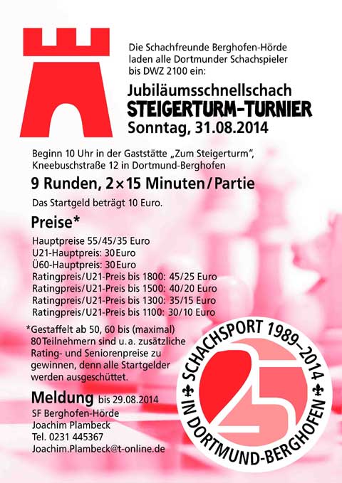 Ausschreibung Jubiläumsturnier 2014